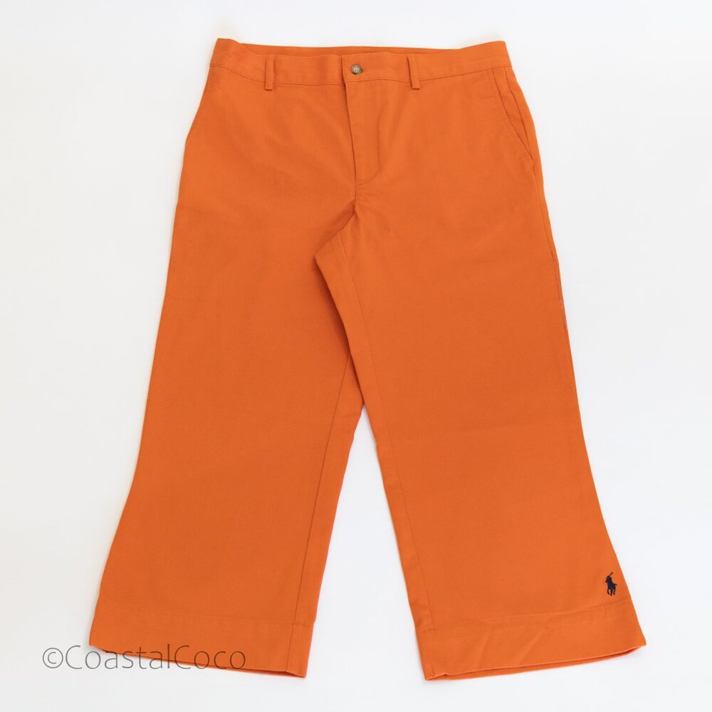 Ralph Lauren Sport Capri Pants Size 12 Orange Beach Resortwear Office Casual